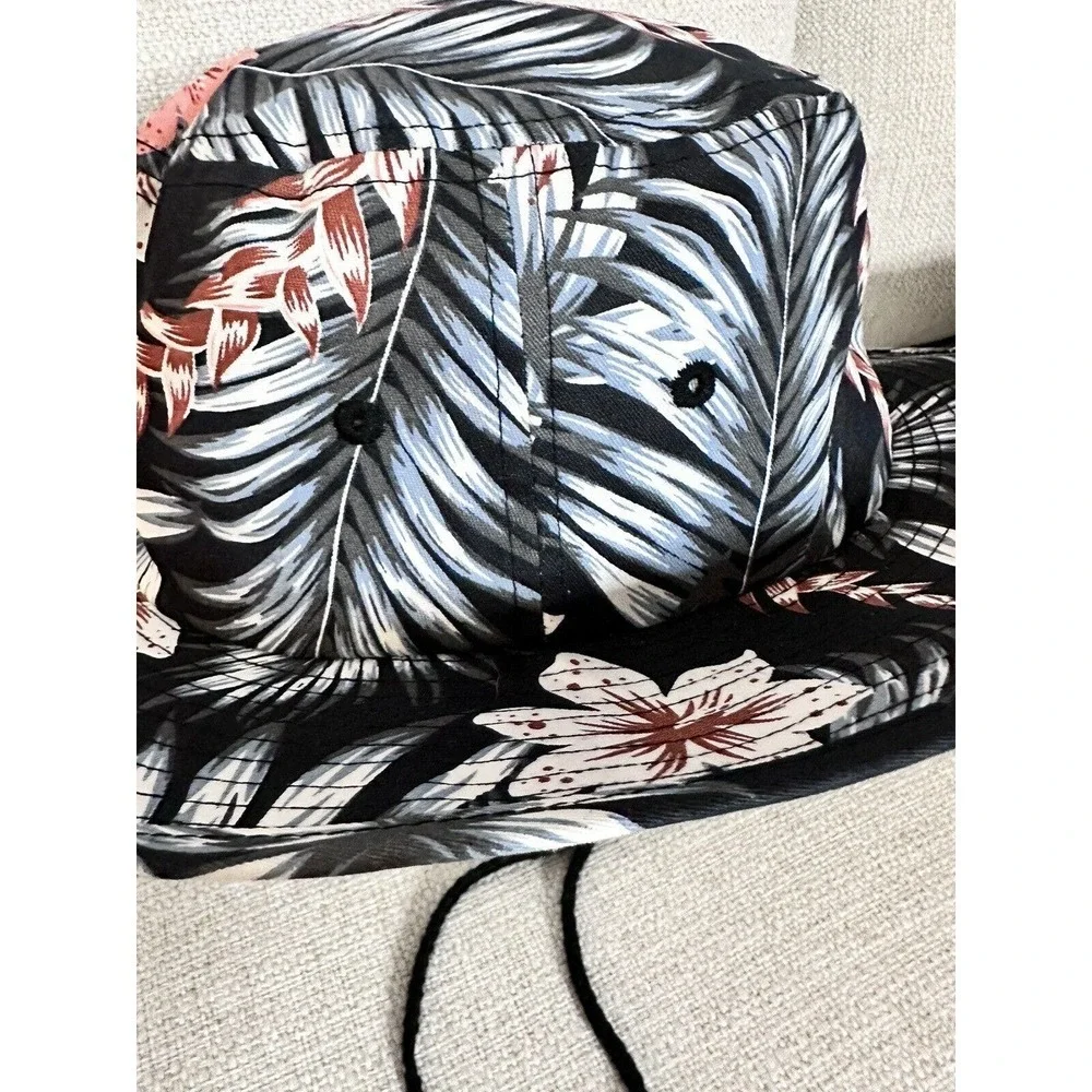 Hurley Men's Vagabond Bucket Sun Hat Floral Tropical Print‎ Drawstring Size S/M